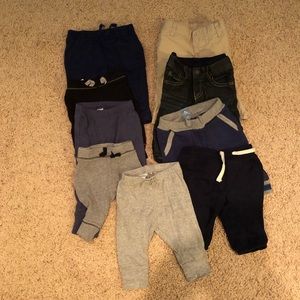 3-6 months pants - gap, old navy and cat and jack